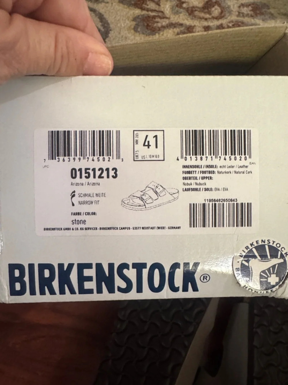 Birkenstock Double-Strap Sandals in Light Gray stone W/ Bronze Buckles - Arizona